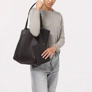 J. Crew Real Leather Black Tote